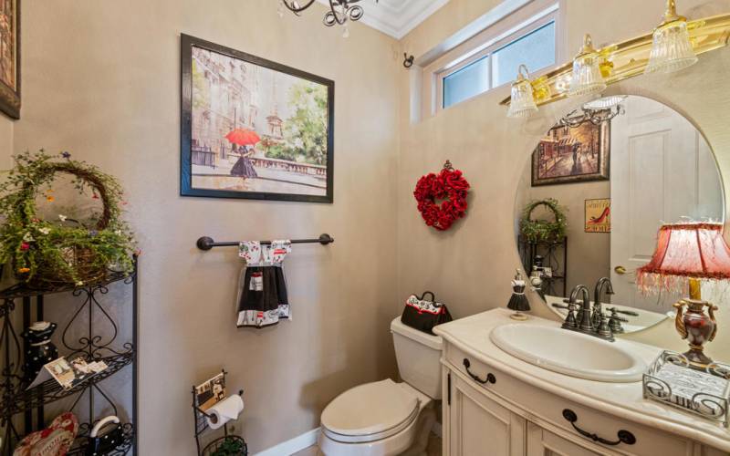 Powder Room with Custom Vanity Sink