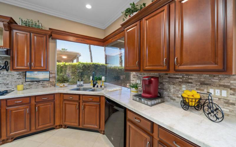 Refinished Wood Cabinets with Pullouts