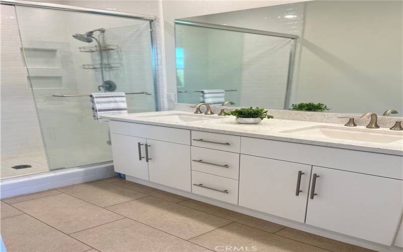 Very pretty master bathroom.