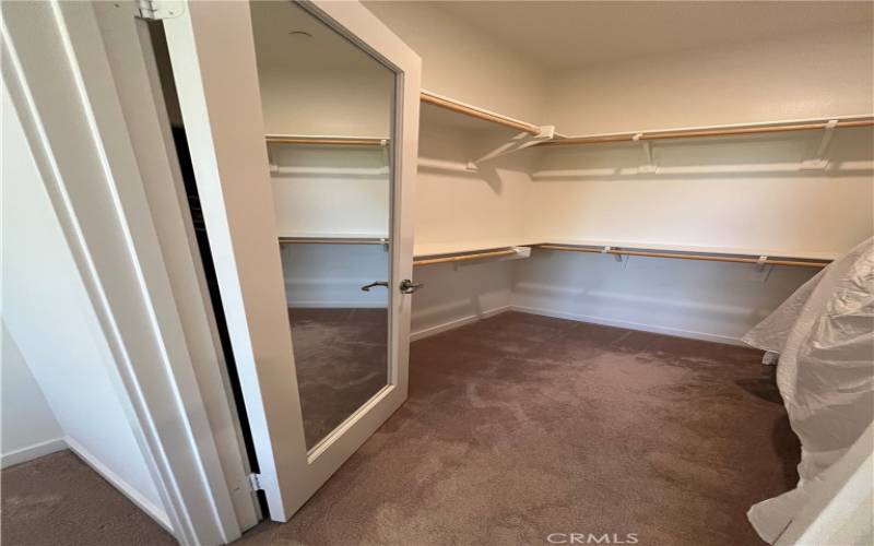 Large walk-in closet in the master bedroom.