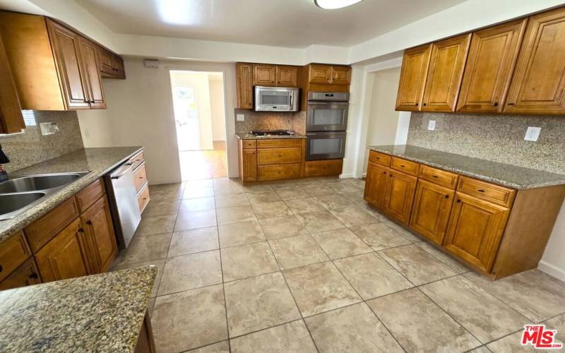 Spacious kitchen area.