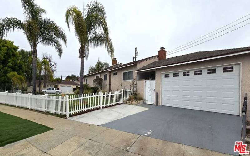 Driveway to garage.