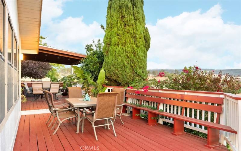 Backyard deck area.