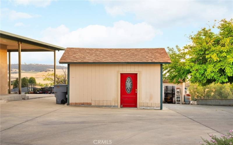 Storage shed.