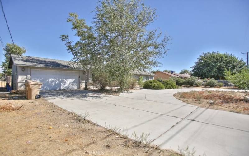 front of home, garage side