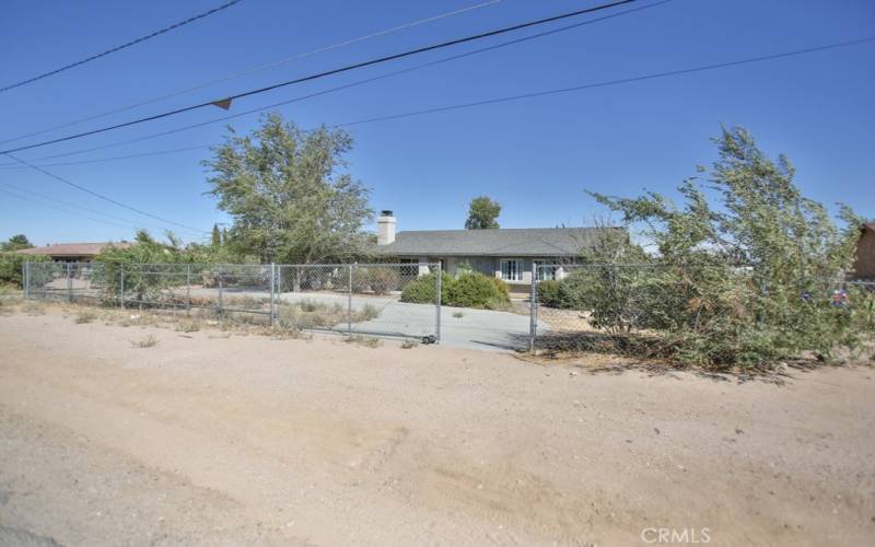 view from street, second entrance of circular driveway