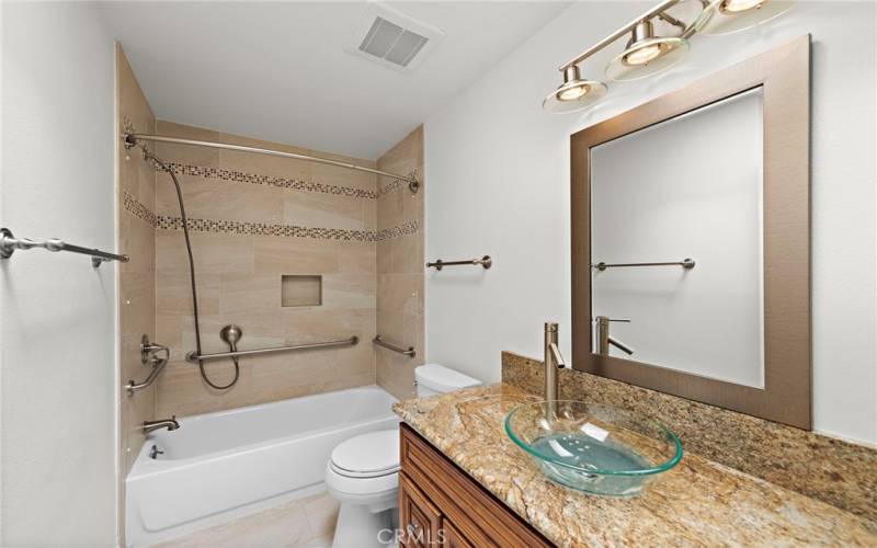 Bathroom with granite countertops