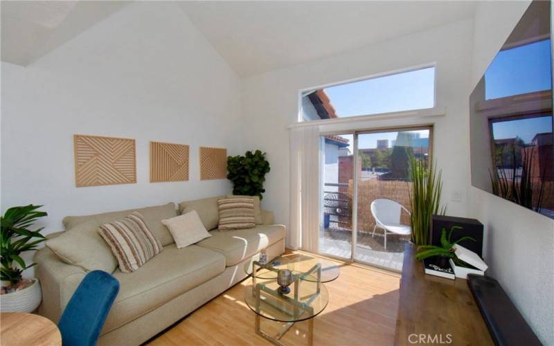 Living area with balcony.