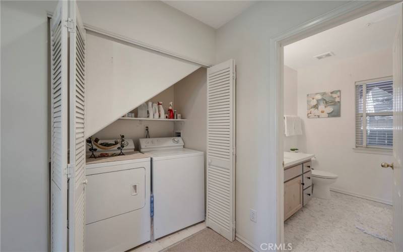 Laundry under the stairs