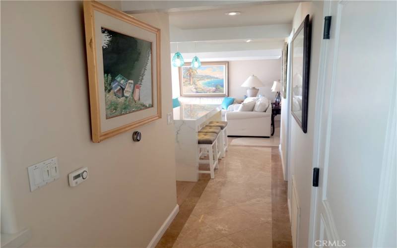 Main floor hallway towards living room.

