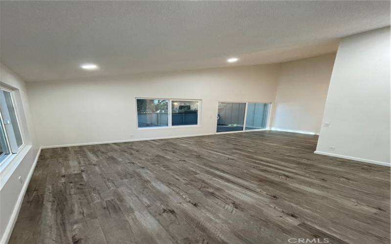 View from front door looking towards dining area and patio