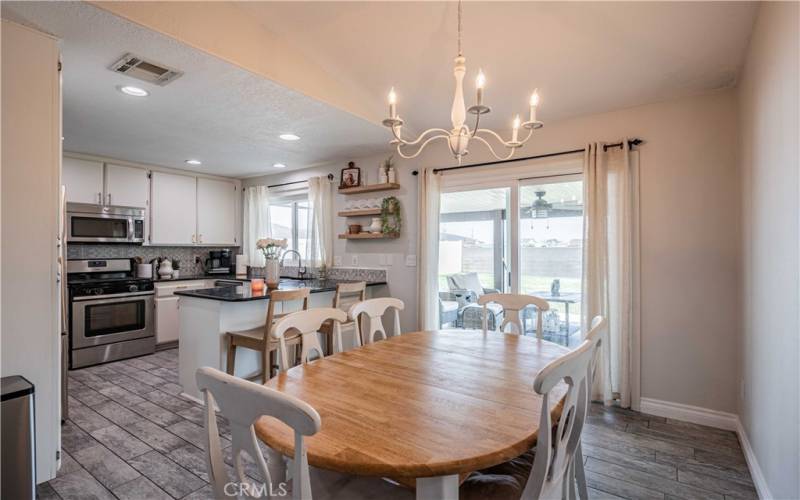 kitchen and dining area