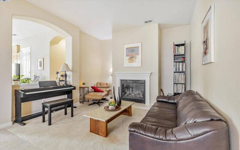 Living room with fireplace