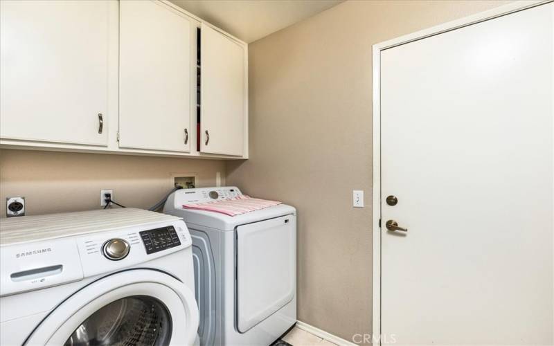 Inside laundry room.