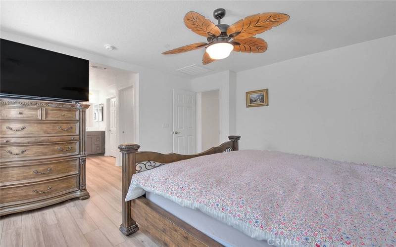 Welcome to your Primary Bedroom with ceiling fan! (all beds and living room have ceiling fans)