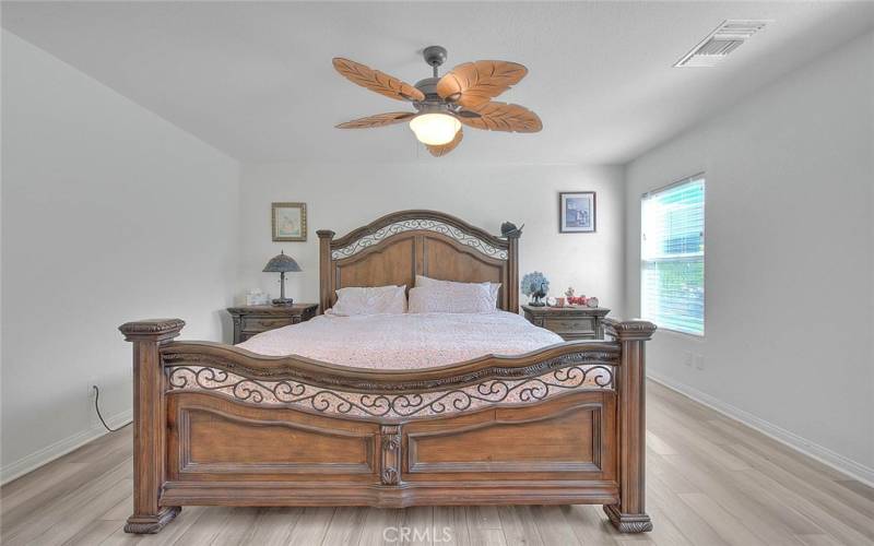 Welcome to your Primary Bedroom with ceiling fan! (all beds and living room have ceiling fans)