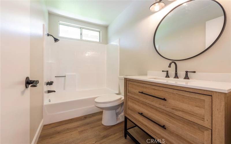 Farm Style Remodeled Hall Bathroom