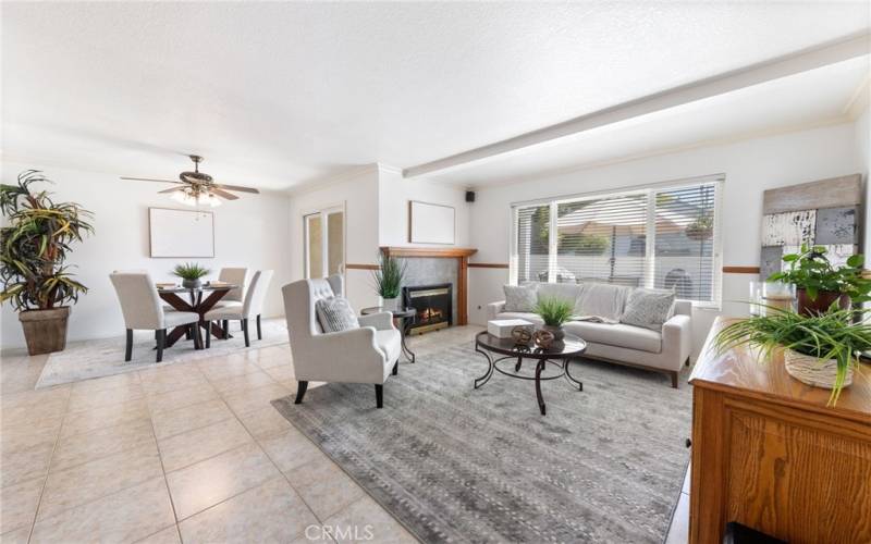 Living room with fireplace