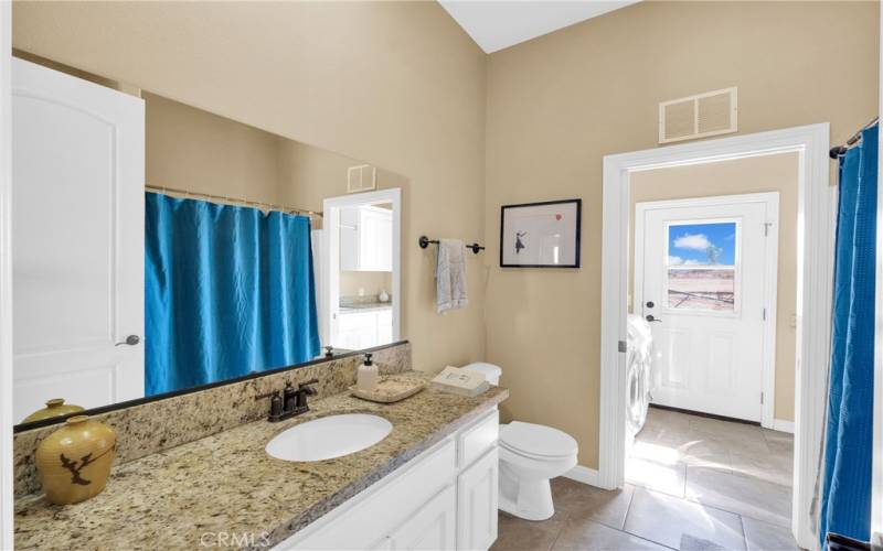 bathroom and laundry hallway