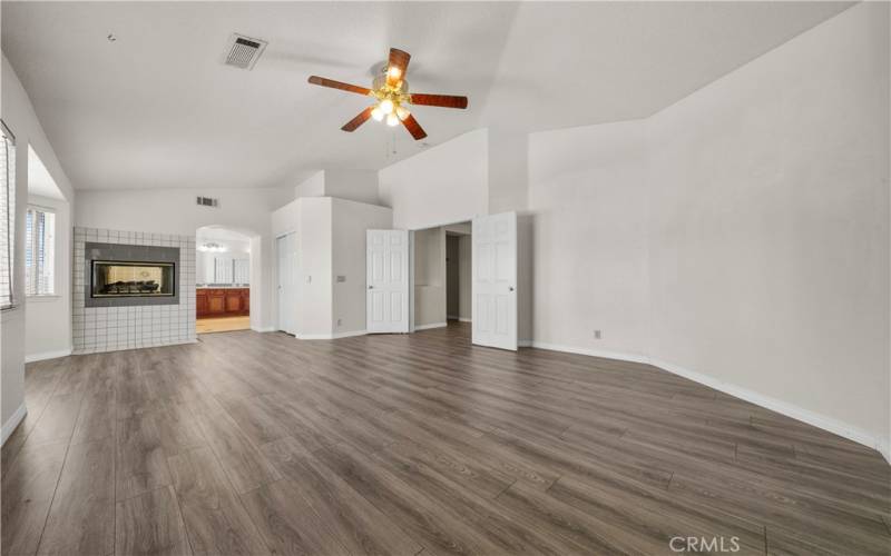 Primary Bedroom with Dual Sided Fireplace