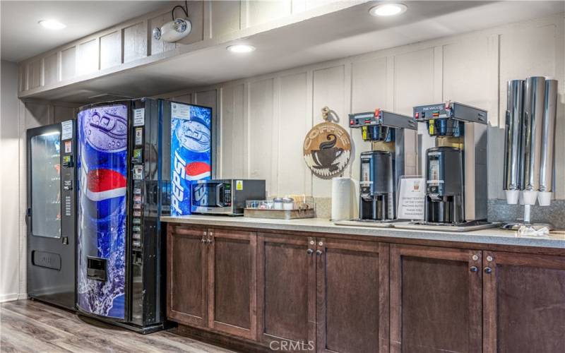 Coffee and snack station in Clubhouse