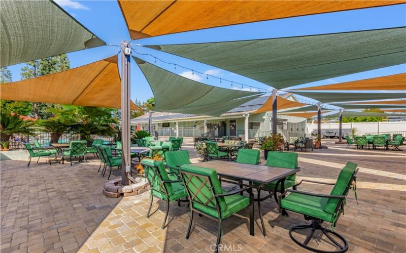 Outdoor dining patio and BBQ area