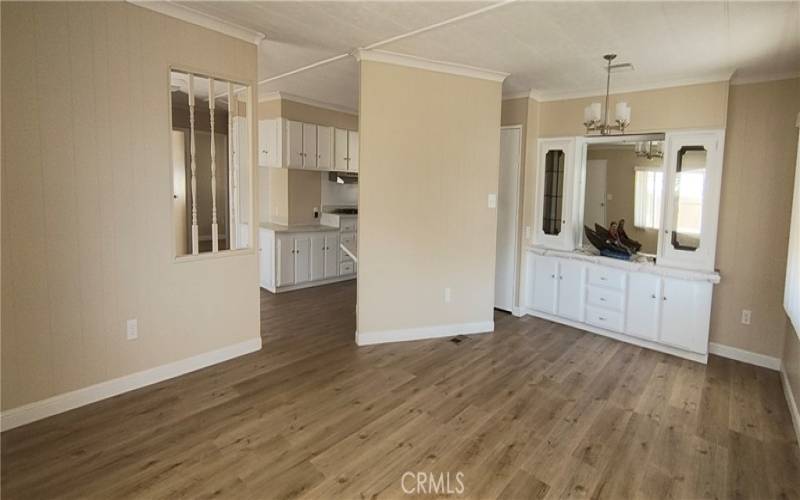 View from living room towards the kitchen