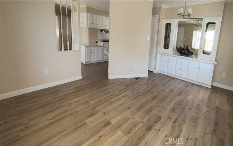 Living room and dining area