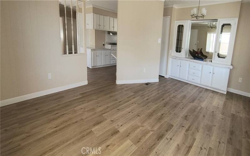 Living room and dining area