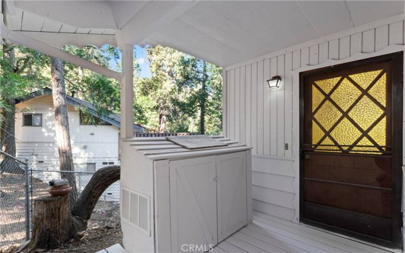 Kitchen entry from a separately gated and fenced area.