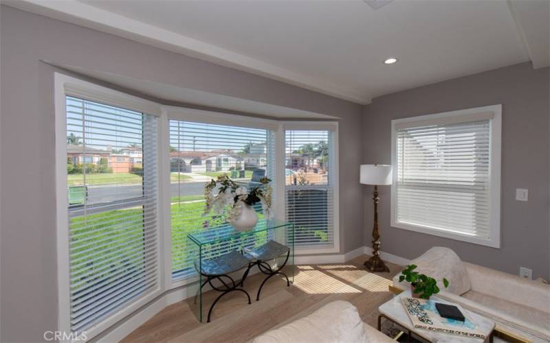 View out of the living room to main street