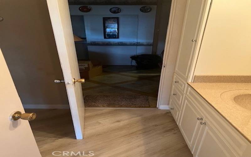 Convenient Jack and Jill Guest Bath with Large Vanity and Walk in Shower