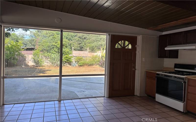 View of front yard off the Kitchen