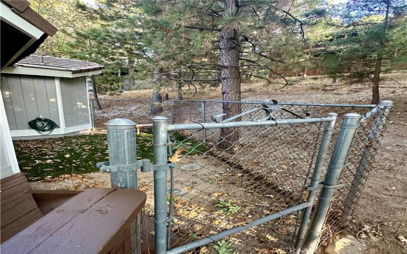 Gated dog run area