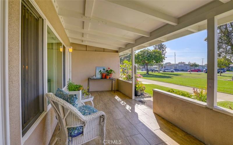 Tiled covered porch/patio