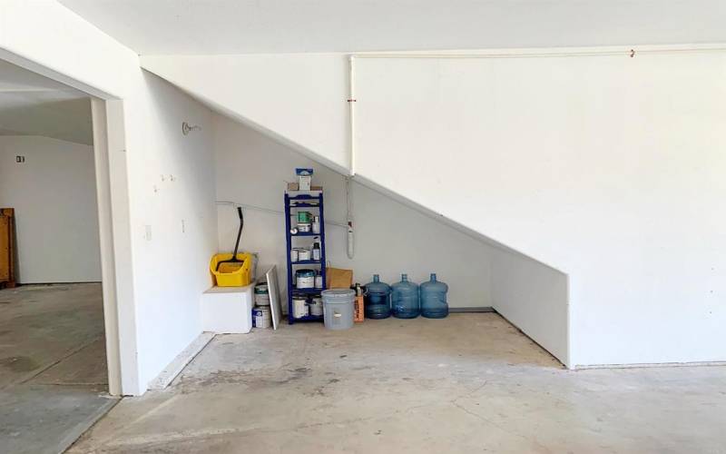 Storage area inside garage 9x7