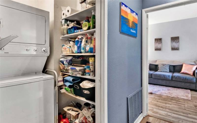 Laundry Closet with Stackable Washer Dryer