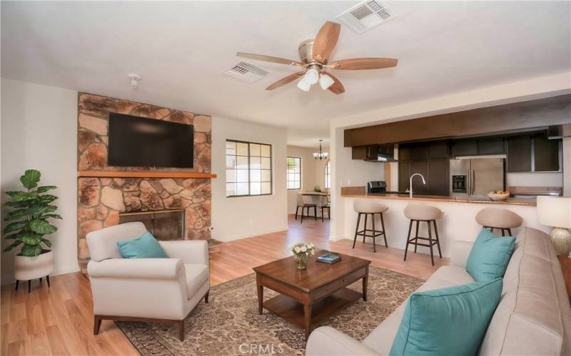 Virtually staged - family room