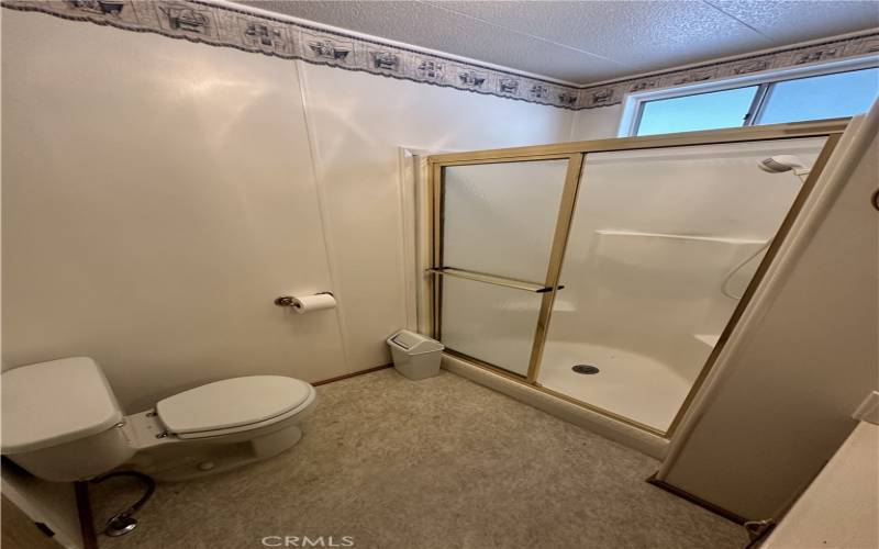 Bathroom by hallway