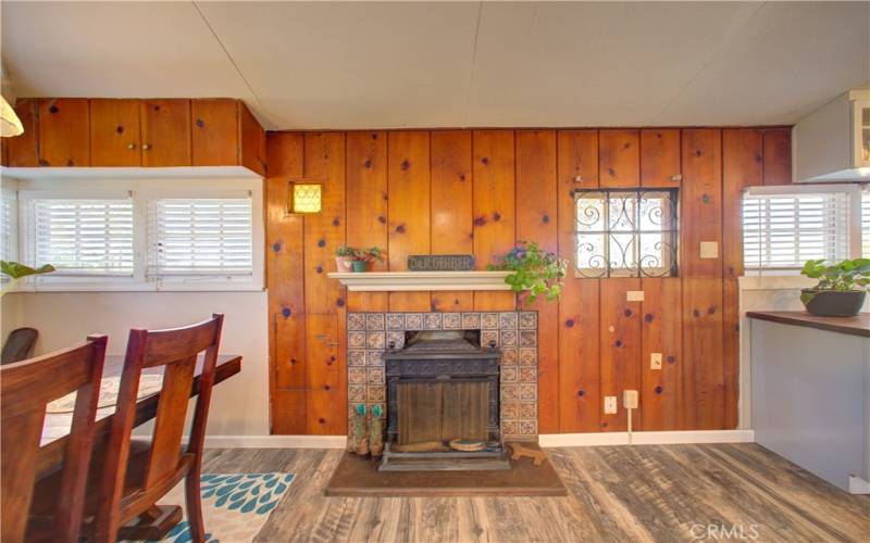 This fireplace from 1930s while non-functional is beautiful look into the history of this property.