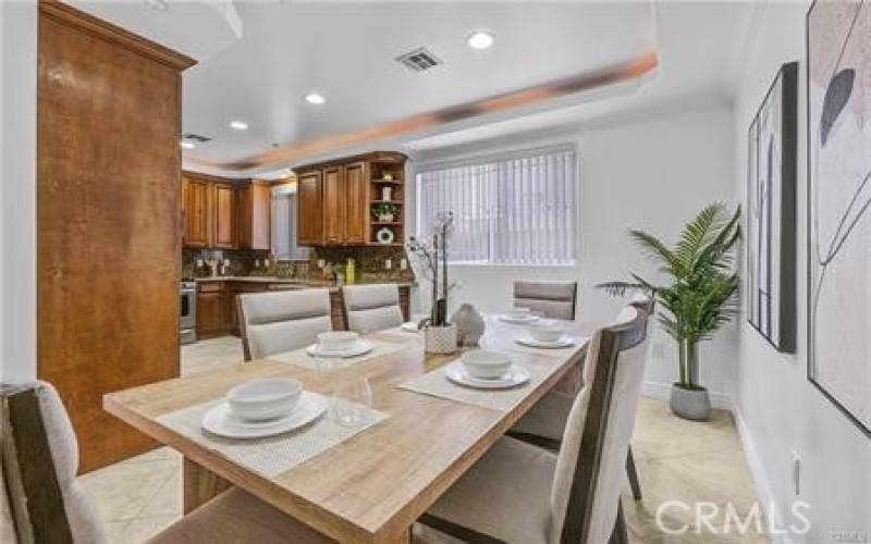 Formal dining room opens to the kitchen