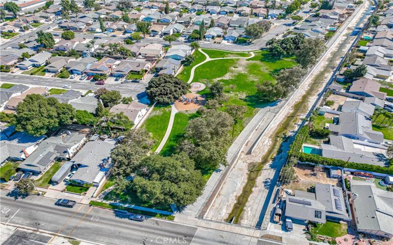 Park and bike path steps away