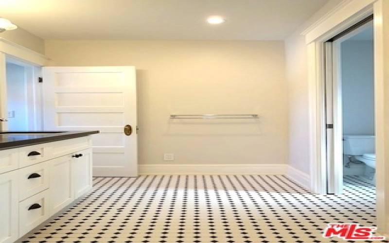 Contemporary bathroom with dual vanity