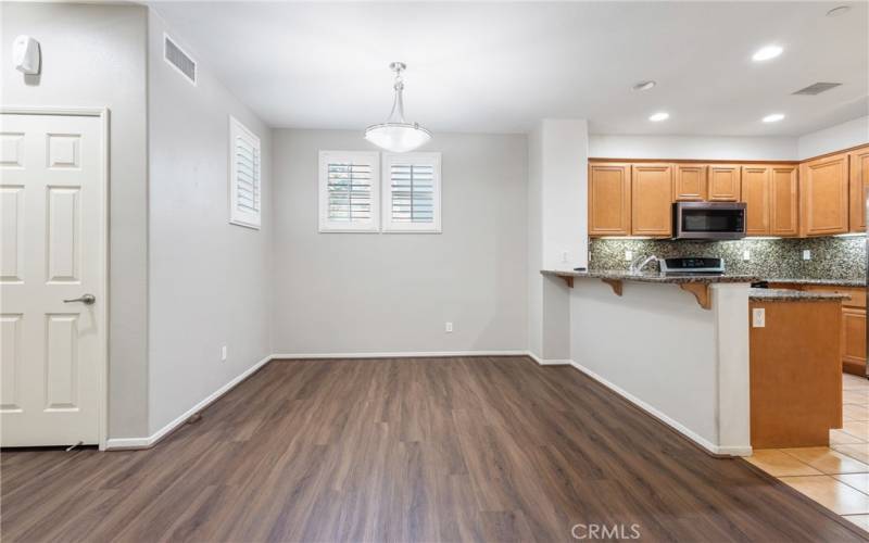 Family room looking to dining area