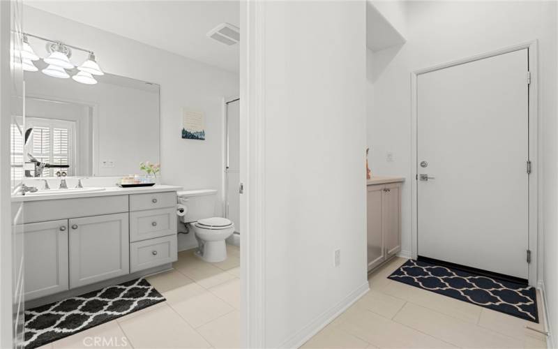 Downstairs bathroom and walk-in shower.