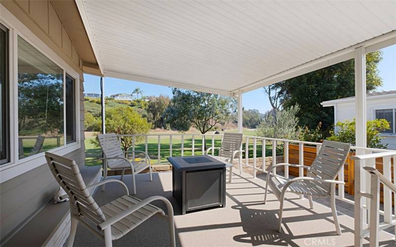 Front porch with golf course view