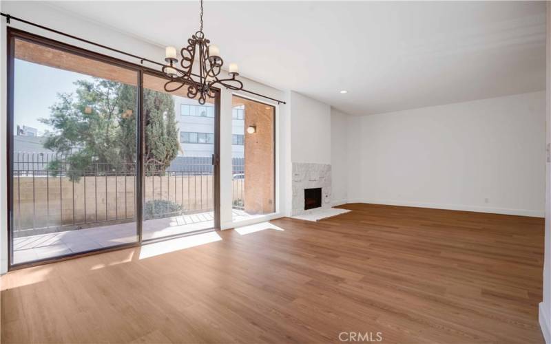 Patio balcony through the sliding doors