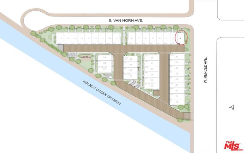 Site map representative of new home community and unit location