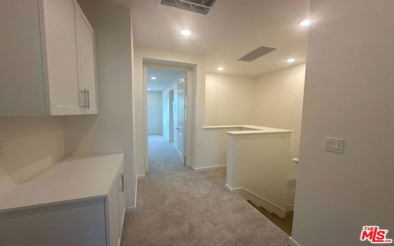 Second floor with upgraded carpet and linen closet