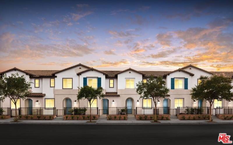 Modern townhome exterior along W. Merced Ave.